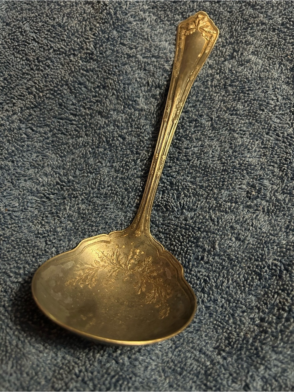 Silver-Tone Decorative Serving Ladle - Classic Floral Design